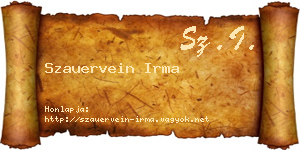 Szauervein Irma névjegykártya